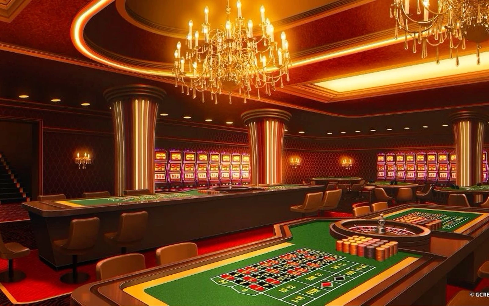 Suasana ruang permainan dengan kartu angka bingo